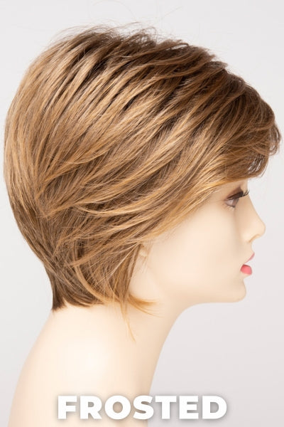 Color Swatch Frosted for Envy wig Chantel. Creamy blonde with cool undertones and warm beige blonde tips.