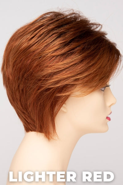 Color Swatch Lighter Red for Envy wig Chantel. Auburn red base with bright copper and golden strawberry blonde highlights.