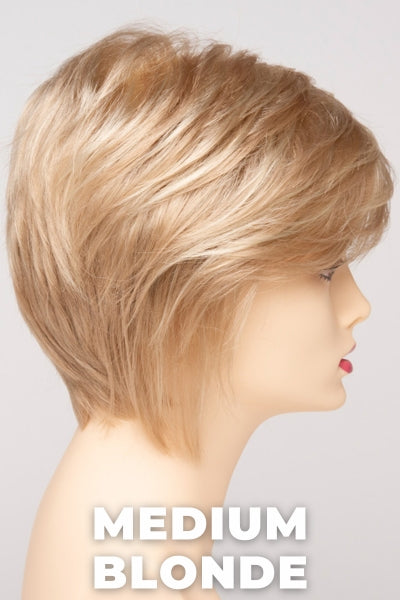 Color Swatch Medium Blonde for Envy wig Chantel. Golden blonde, pale blonde and champagne blonde blend.