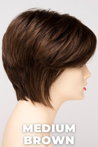 Color Swatch Medium Brown for Envy wig Chantel. A rich neutral brown with lowlights and highlights woven throughout.