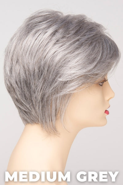 Color Swatch Medium Grey for Envy wig Chantel. A silvery blend of salt and pepper with medium brown woven throughout.