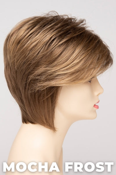 Color Swatch Mocha Frost for Envy wig Chantel. Golden brown with subtle golden blonde highlights.