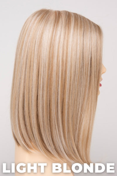 Color Swatch Light Blonde for Envy wig Chelsea Human Hair Blend. Golden blonde with creamy blonde and platinum blonde highlights.