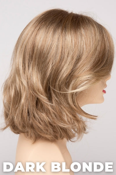 Color Swatch Dark Blonde for Envy wig Chloe. Deep blonde with red undertones and bright wheat highlights.