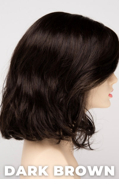 Color Swatch Dark Brown for Envy wig Chloe. A blend of rich dark brown and dark mahogany brown with cool undertones.