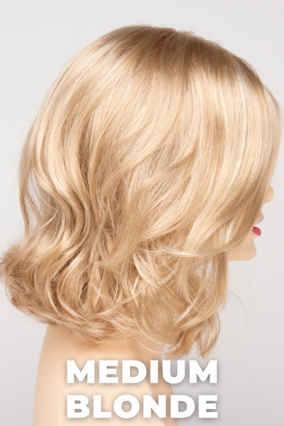 Color Swatch Medium Blonde for Envy wig Chloe. Golden blonde, pale blonde and champagne blonde blend.