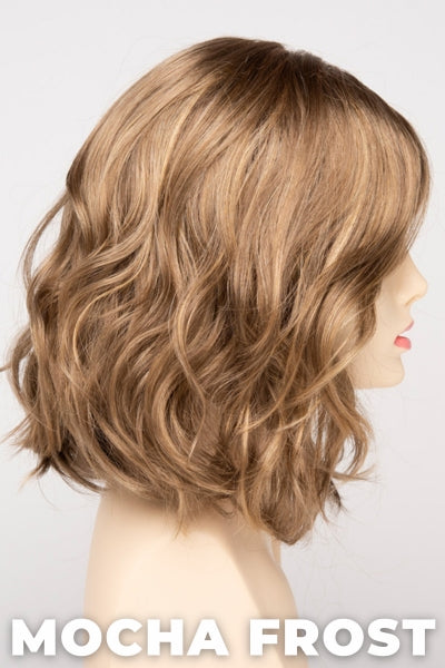 Color Swatch Mocha Frost for Envy wig Chloe. Golden brown with subtle golden blonde highlights.