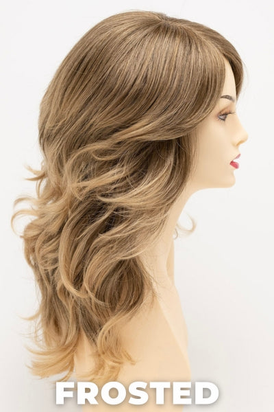 Color Swatch Frosted for Envy wig Christine. Creamy blonde with cool undertones and warm beige blonde tips.