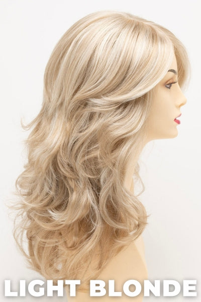 Color Swatch Light Blonde for Envy wig Christine. Golden blonde with creamy blonde and platinum blonde highlights.
