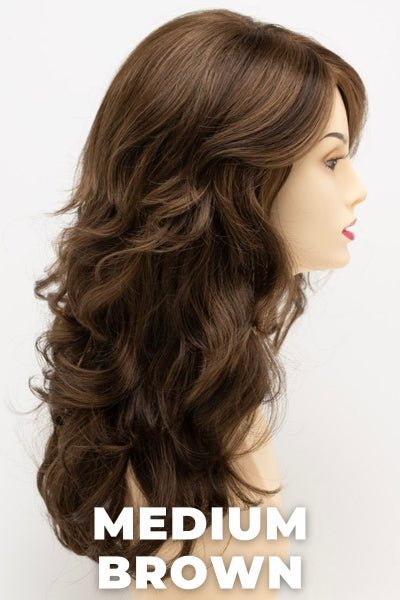 Color Swatch Medium Brown for Envy wig Christine. A rich neutral brown with lowlights and highlights woven throughout.