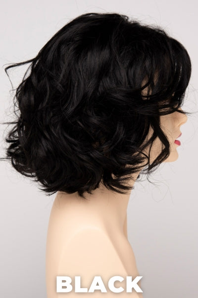 Color Swatch Black for Envy wig Coco. Rich dark ebony with subtle warm undertones.