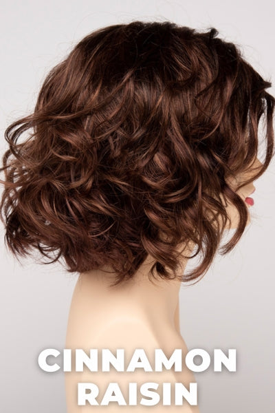 Color Swatch Cinnamon Raisin for Envy wig Coco. A blend of medium chestnut brown with subtle golden auburn highlights.