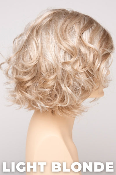Color Swatch Light Blonde for Envy wig Coco. Golden blonde with creamy blonde and platinum blonde highlights.