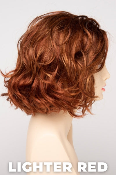 Color Swatch Lighter Red for Envy wig Coco. Auburn red base with bright copper and golden strawberry blonde highlights.