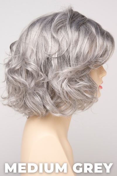 Color Swatch Medium Grey for Envy wig Coco. A silvery blend of salt and pepper with medium brown woven throughout.