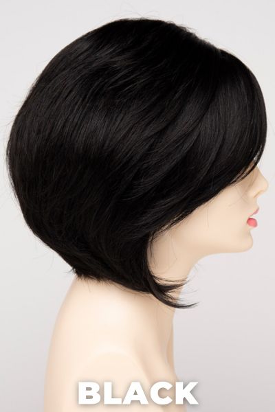 Color Swatch Black for Envy wig Juliet. Rich dark ebony with subtle warm undertones.