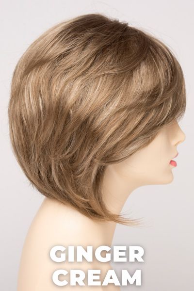 Color Swatch Ginger Cream for Envy wig Juliet. Cool light brown and beige blonde blend with pale blonde highlights.