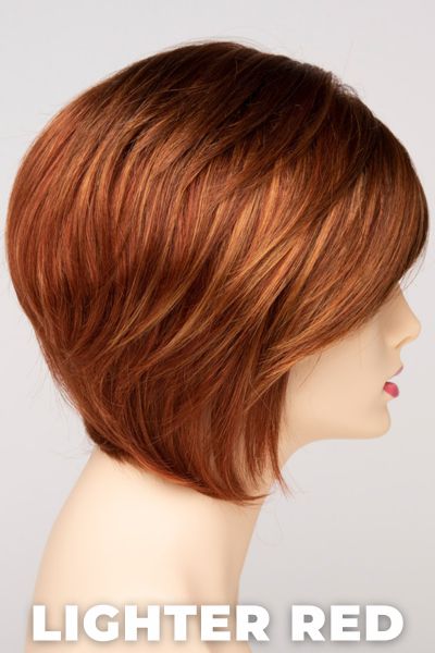 Color Swatch Lighter Red for Envy wig Juliet. Auburn red base with bright copper and golden strawberry blonde highlights.