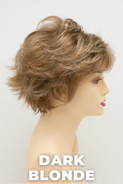 2-Tone blend of a dark warm honey blonde, and neutral highlighting.