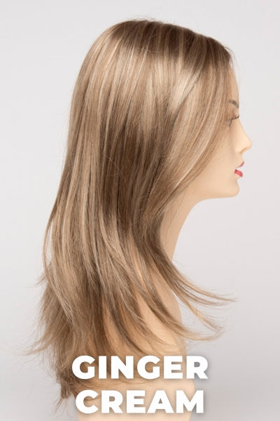 Color Swatch Ginger Cream for Envy wig Roxie.  Cool light brown and beige blonde blend with pale blonde highlights.