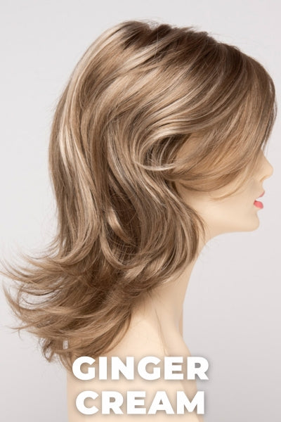 Color Swatch Ginger Cream for Envy wig Rylee.  Cool light brown and beige blonde blend with pale blonde highlights.