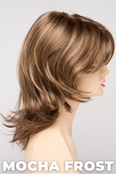 Color Swatch Mocha Frost for Envy wig Rylee.  Golden brown with subtle golden blonde highlights.