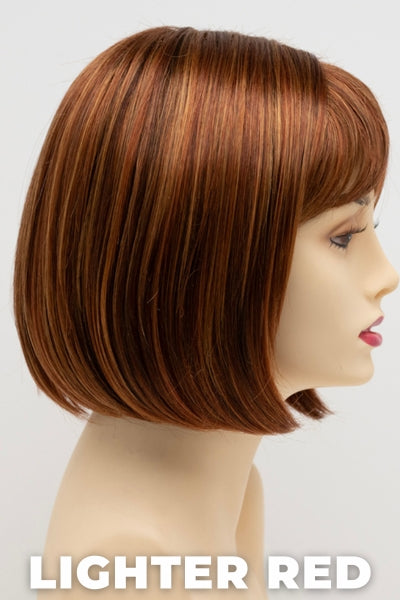 Color Swatch Lighter Red  for Envy wig Scarlett Petite.  Auburn red base with bright copper and golden strawberry blonde highlights.