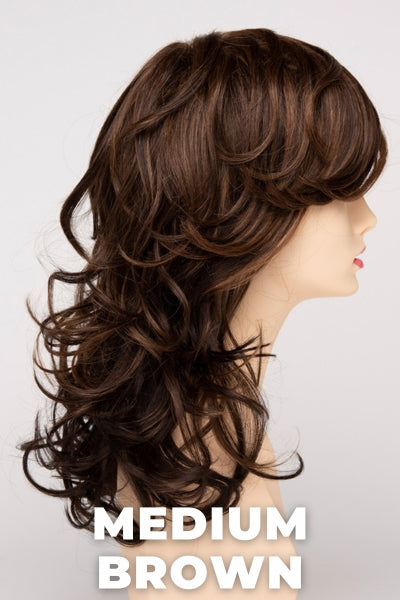 Color Swatch Medium Brown for Envy wig Selena Human Hair Blend.  A rich neutral brown with lowlights and highlights woven throughout.