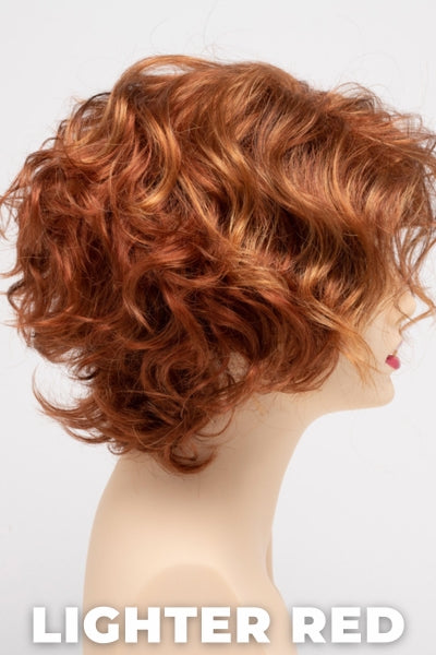 Color Swatch Lighter Red for Envy wig Suzi.  Auburn red base with bright copper and golden strawberry blonde highlights.