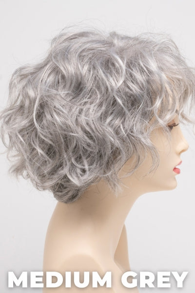 Color Swatch Medium Grey for Envy wig Suzi.  A silvery blend of salt and pepper with medium brown woven throughout.