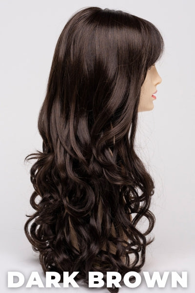 Color Swatch Dark Brown for Envy wig Wendi.  A blend of rich dark brown and dark mahogany brown with cool undertones.