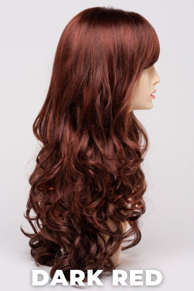 Color Swatch Dark Red for Envy wig Wendi.  Dark auburn red base with a blend of deep copper, mahogany and bright burgundy woven throughout.