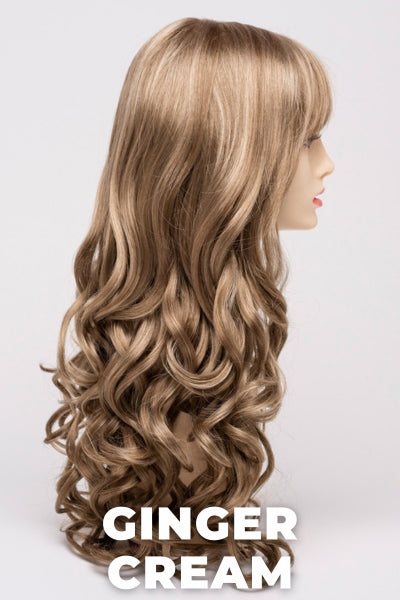 Color Swatch Ginger Cream for Envy wig Wendi.  Cool light brown and beige blonde blend with pale blonde highlights.