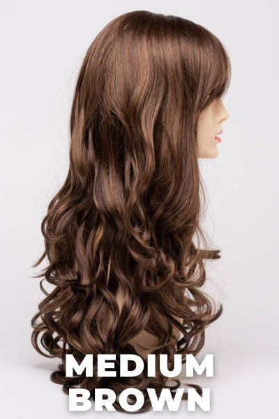 Color Swatch Medium Brown for Envy wig Wendi.  A rich neutral brown with lowlights and highlights woven throughout.