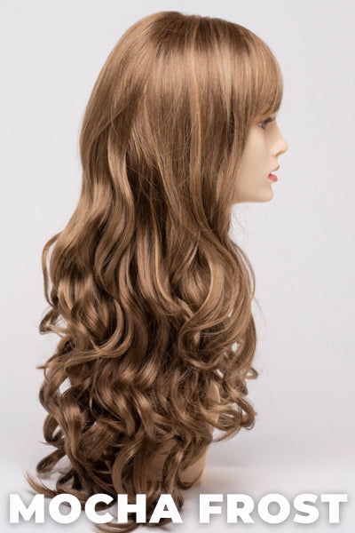 Color Swatch Mocha Frost for Envy wig Wendi.  Golden brown with subtle golden blonde highlights.