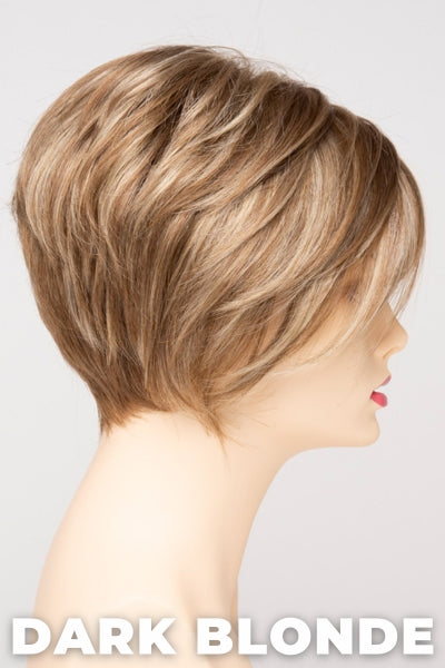 Color Swatch Dark Blonde for Envy wig Tinsley.  Deep blonde with red undertones and bright wheat highlights.