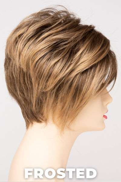 Color Swatch Frosted for Envy wig Tinsley.  Creamy blonde with cool undertones and warm beige blonde tips.