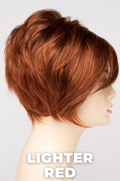 Color Swatch Lighter Red for Envy wig Tinsley.  Auburn red base with bright copper and golden strawberry blonde highlights.