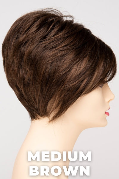 Color Swatch Medium Brown for Envy wig Tinsley.  A rich neutral brown with lowlights and highlights woven throughout.