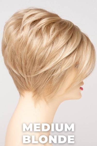 Color Swatch Medium Blonde for Envy wig Tinsley.  Golden blonde, pale blonde and champagne blonde blend.