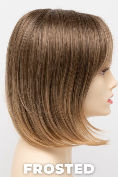 Color Swatch Frosted  for Envy wig Petite Paige.  Creamy blonde with cool undertones and warm beige blonde tips.