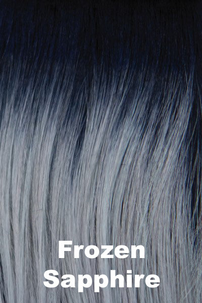 Muse Series Wigs - Panache Wavez - Frozen Sapphire. A smokey fused icey blue base with indigo black roots.