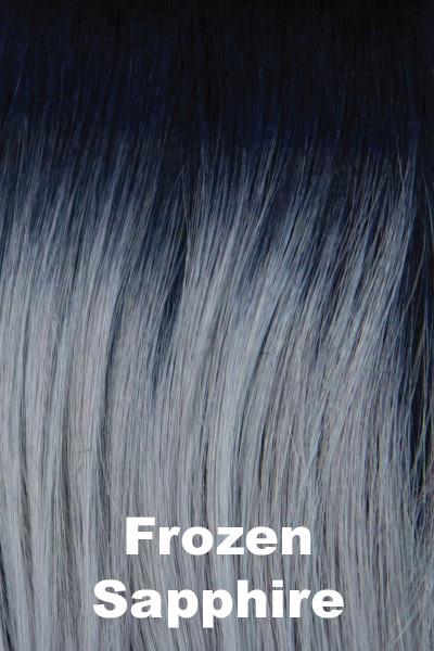 Muse Series Wigs - Luxe Sleek - Frozen Sapphire. A smoky fused icey blue base with indigo black roots.