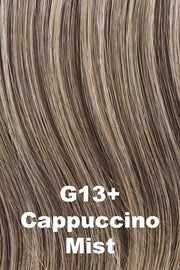 Color Cappuccino Mist (G13+) for Gabor wig Instinct Luxury.  Dark ash blonde base with creamy blonde highlights.