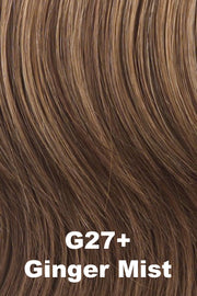 Color Ginger Mist (G27+) for Gabor wig Instinct Luxury.  Ginger brown base with warmer red blonde blend.