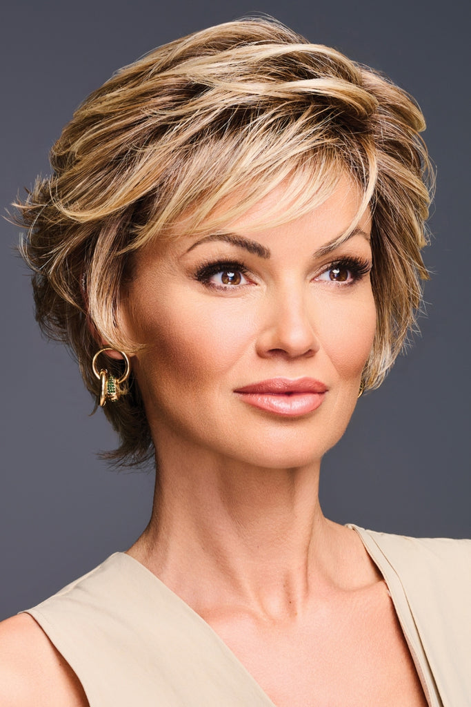 Woman wearing Edge Factor by Gabor in the color Shaded Cappuccino.