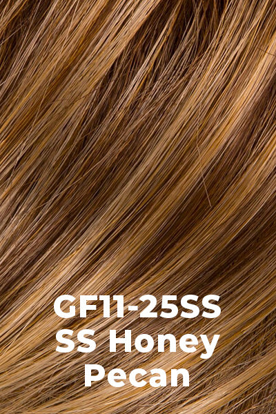Color SS Honey Pecan (GF11-25SS) for Gabor wig Dress Me Up.  Chestnut Brown base shaded with Golden Brown tones.