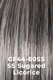 Color SS Sugared Licorice (GF44-60SS) for Gabor wig Glamorize Always.  Salt Dark Brown base with warm highlights and rooted.
