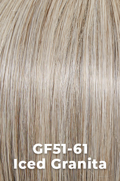 Gabor Wigs - Alluring Locks - Iced Granita (GF51-61). Blend of Grey with Off-White and Platinum Blonde and a touch of Light Golden Brown.