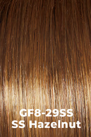 Color SS Hazelnut (GF8-29SS) for Gabor wig Dress Me Up.  Medium brown with warm golden undertones with honey brown and light copper brown highlights.